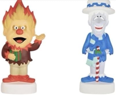 Heat and Snow Miser LED Lighted Blow Mold Outdoor Christmas Decor 32"