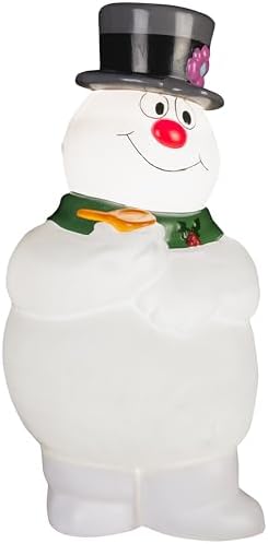 Gemmy Lighted Blow Mold Outdoor Decor Frosty w/Scarf 24" WB, Multi
